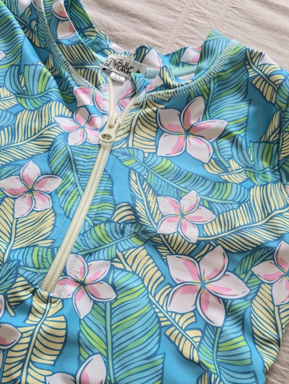 Danna Belle Girl Floral Print Rash Guard Swimsuits (Set of 2) Girls Size 12 - Picture 12 of 17
